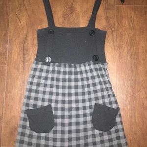 Gray Checkered Knit Top